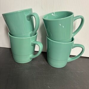 Set of 4 vintage turquoise green Sakura coffee mugs
